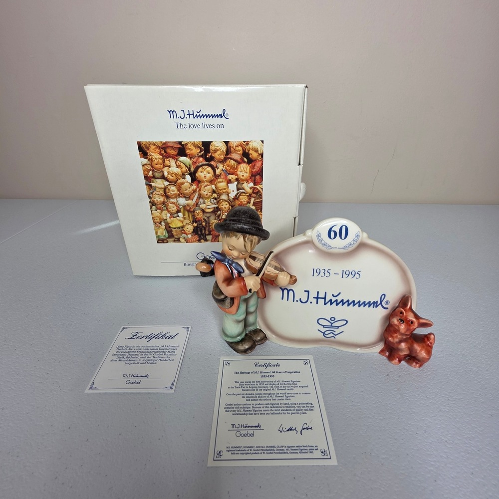 Goebel Hummel Puppy Love Figurine 60 Years Special Edition With Box Certificate